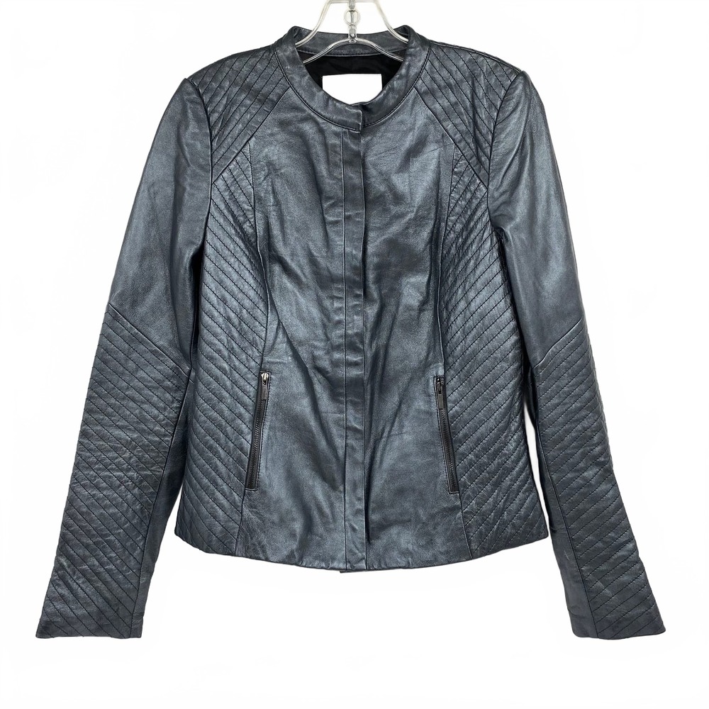 Classiques Entier Silver Quilted Leather Jacket | Womens S
